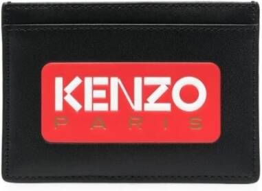 Kenzo Zwarte Logo-Print Kaarthouder Zwart Dames