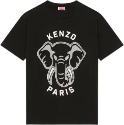 Kenzo Oversized T-shirts en Polos met Dierenlogo Black Heren