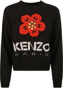 Kenzo Zwarte Sweaters met Boke Flower Placed Jumper Zwart Dames