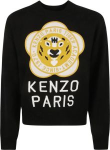 Kenzo Zwarte Tiger Academy Sweaters Zwart Dames