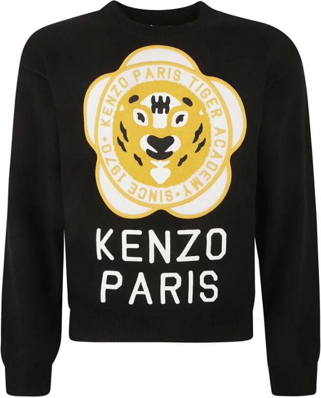 Kenzo Zwarte Tiger Academy Sweaters Zwart Heren