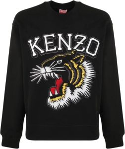 Kenzo Zwarte Tiger Varsity Classic Sweatshirt Zwart Heren