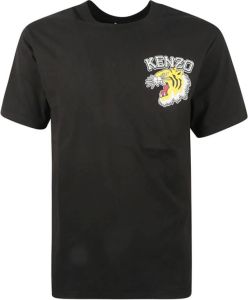 Kenzo Zwarte Tiger Varsity Classic T-shirts en Polos Zwart Heren