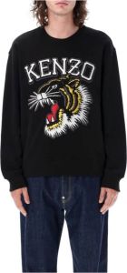 Kenzo Zwarte Tiger Varsity Crewneck Sweatshirt Zwart Heren