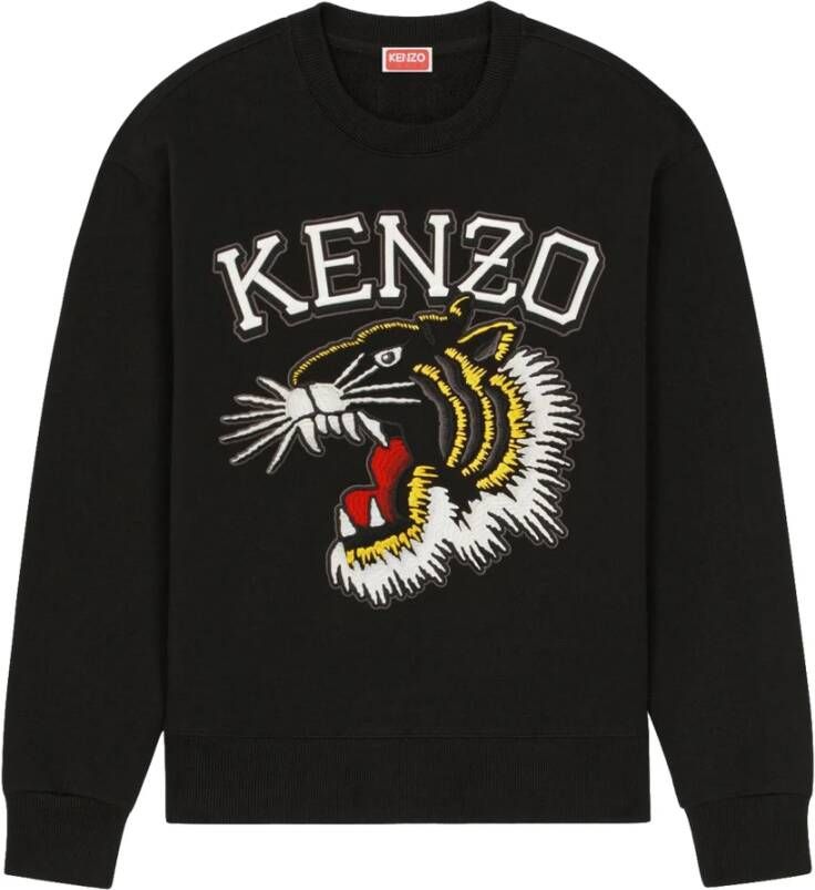 Kenzo Zwarte Tiger Varsity Jungle Sweatshirt Zwart Heren