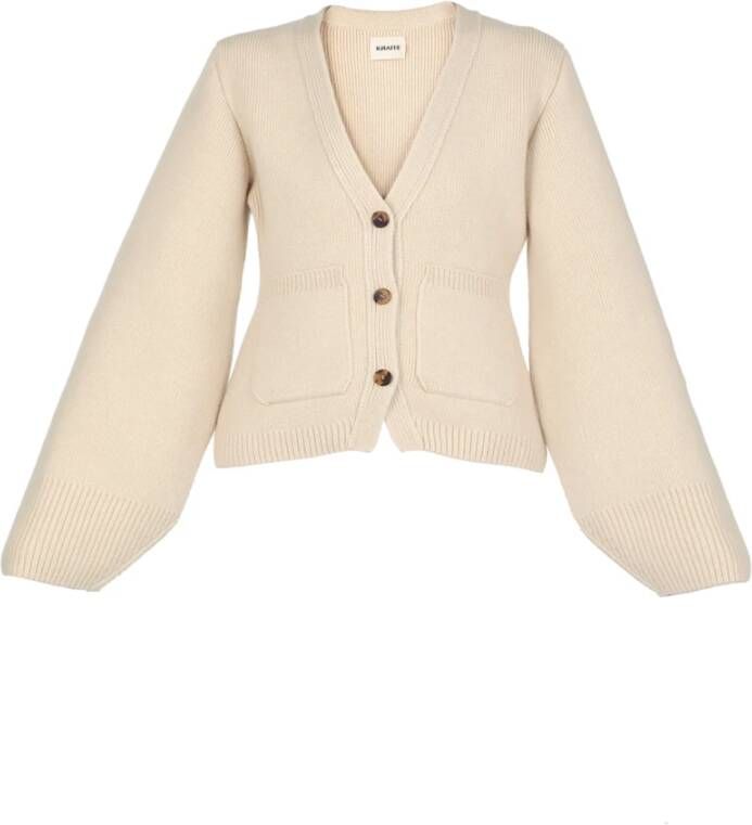 Khaite Cashmere V-Hals Vest met Knopen Beige Dames