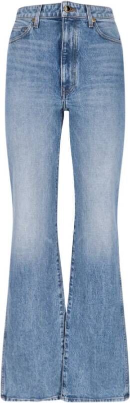 Khaite Lichtgewassen Mid-Rise Jeans Blue Dames
