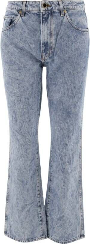 Khaite Tijdloze Flared Jeans 100% Katoenen Denim Blauw Dames
