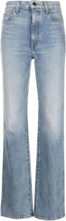 Khaite Steel Blue High-Rise Straight-Leg Jeans Blauw Dames