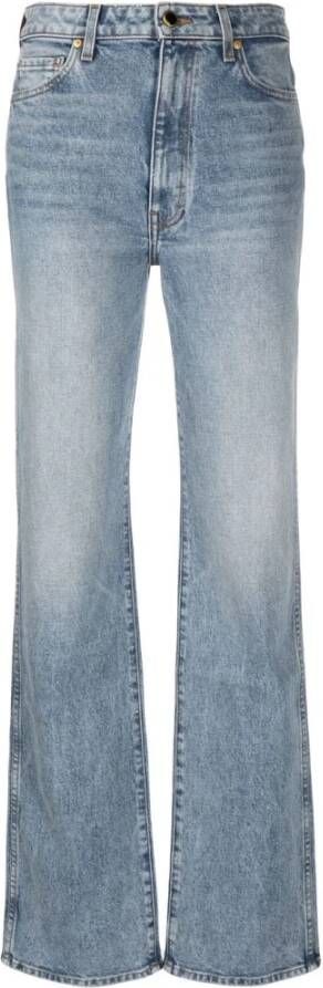 Khaite Vintage Blauwe High-Rise Straight-Leg Jeans Blauw Dames