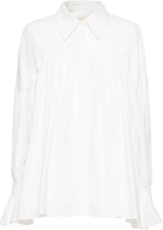 Khaite Women& Clothing Shirts White Ss23 Wit Dames