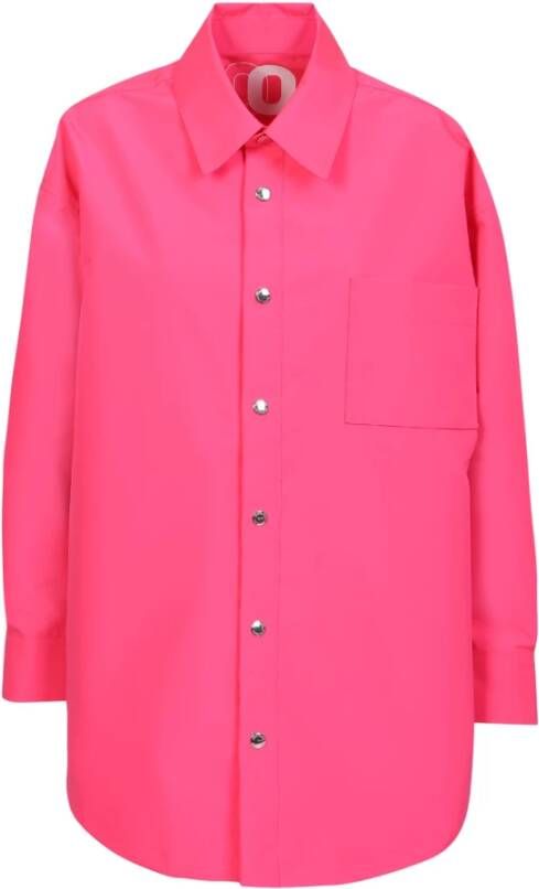 Khrisjoy Flamingo Oversize Shirt met Clic Kraag Roze Dames