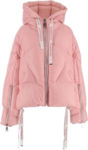 Khrisjoy Khris Iconic oversized down jacket by Front closure with macro zip Hood with logoed drawstring Welt pockets Long sleeves with macro zip at the cuffs Drawstring with logo at the bottom Pink Made in Italy Composition: Exterior: 100% polyamide Padding: 90% down 10% feather Roze Dames
