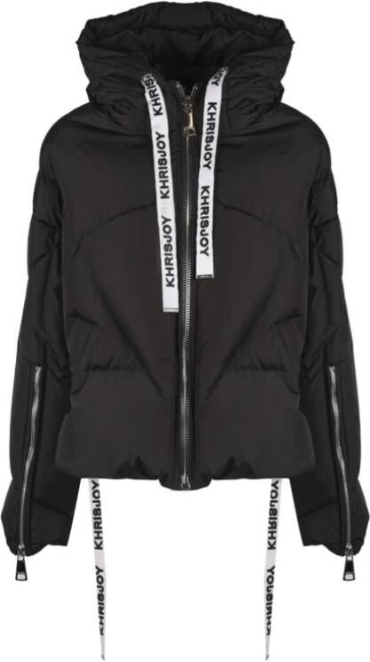 Khrisjoy Zwarte jas met Grate design Zwart Dames