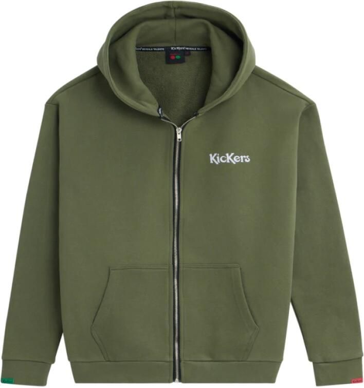Kickers Zip Up Lifestyle Sweatshirt Green Heren