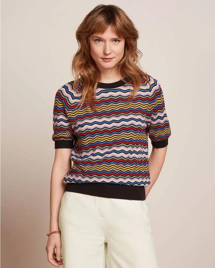 King louie Faye Breeze Top Korte Mouw Multicolor Dames - Foto 3
