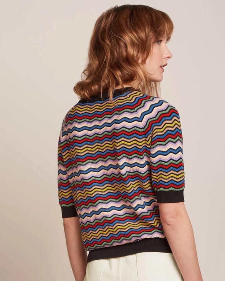 King louie Faye Breeze Top Korte Mouw Multicolor Dames - Foto 4