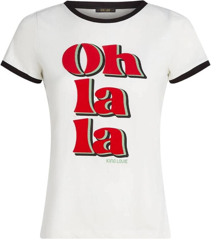 King louie Logo Placement Tee in stijl 09722 Beige Dames