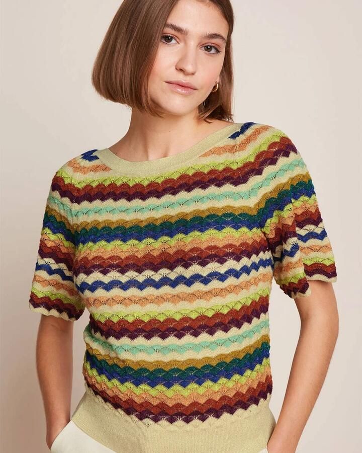 King louie Wijde Top Korte Mouw Ivy Multicolor Dames - Foto 5