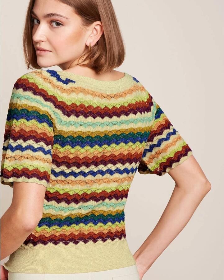 King louie Wijde Top Korte Mouw Ivy Multicolor Dames - Foto 4
