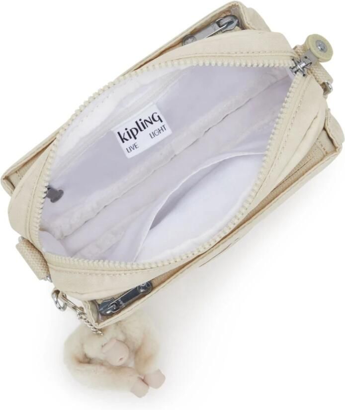 Kipling Verstelbare schoudertas met ritssluiting zakken Beige Unisex - Foto 2