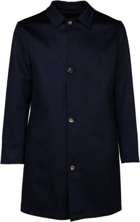Kired Italiaanse Heren Reversible Cashmere Overjas Blue Heren