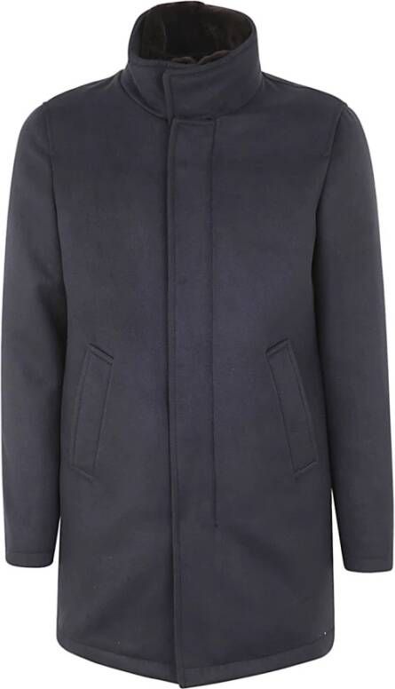 Kired Klassieke Single-Breasted Jassen Blue Heren