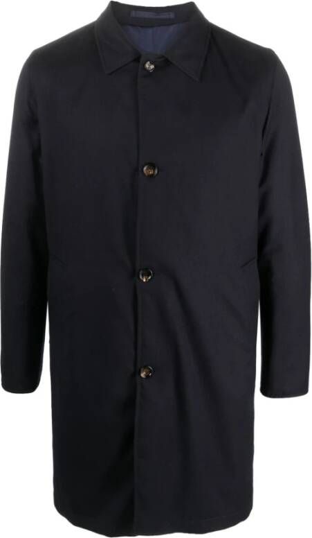 Kired Single-Breasted Coats Blauw Heren