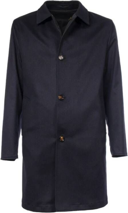 Kired Klassieke Single-Breasted Jassen Blue Heren