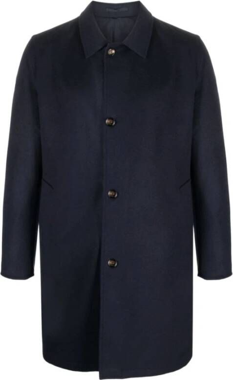 Kired Klassieke Single-Breasted Jassen Blue Heren