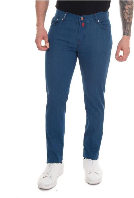 Kiton 5 pocket denim Jeans Blauw Heren
