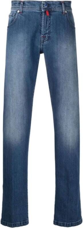 Kiton Blauwe Low-Rise Slim-Fit Jeans Blauw Heren