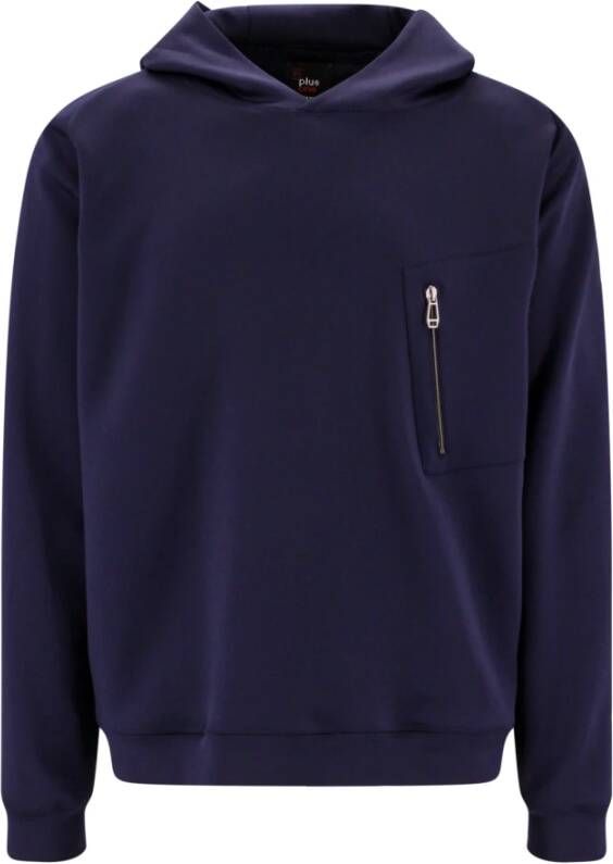 Kiton Blauwe Stretch Jersey Sweatshirt Herenmode Aw23 Blauw Heren