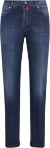 Kiton Blauwe ultra-slim katoenen jeans Blauw Heren