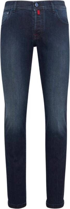 Kiton Broek ultra slank katoen Blauw Heren