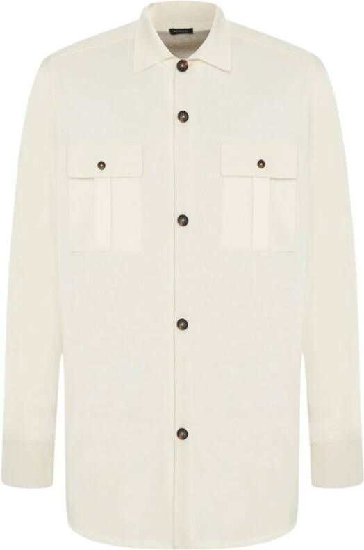 Kiton Cashmere Overhemd Jas White Heren