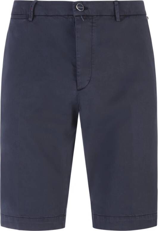Kiton Donkerblauwe Bermuda Shorts van Katoenmix Blauw Heren