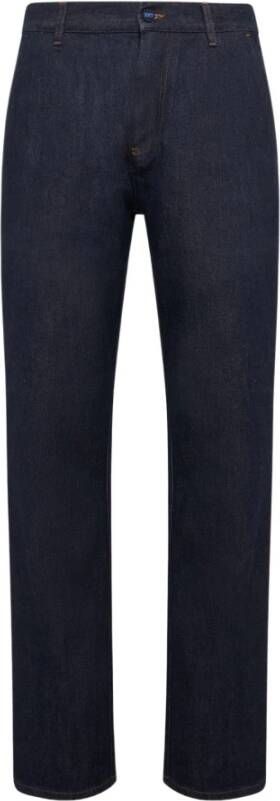 Kiton Donkerblauwe Oversize Katoenen Jeans Blauw Heren