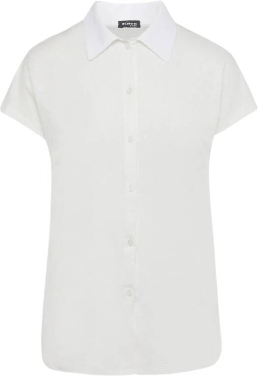 Kiton Elegante Linnen Gebreide Shirt White Dames