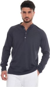 Kiton Grandad neck T-shirt Grijs Heren