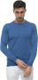 Kiton Handgemaakte Zijden Ronde Hals Pullover Blauw Heren - Thumbnail 1