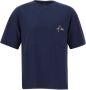 Kiton Heren Navy Blauw Katoenen T-shirt met Logo Zak Blauw Heren - Thumbnail 1
