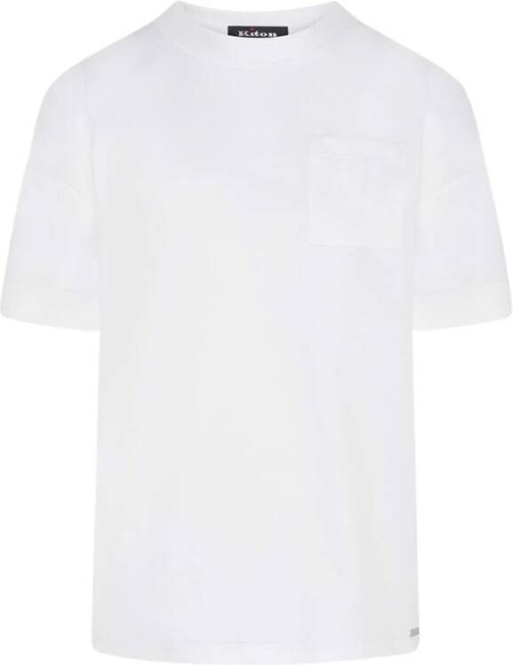 Kiton Katoenen Crew Neck T-Shirt White Dames