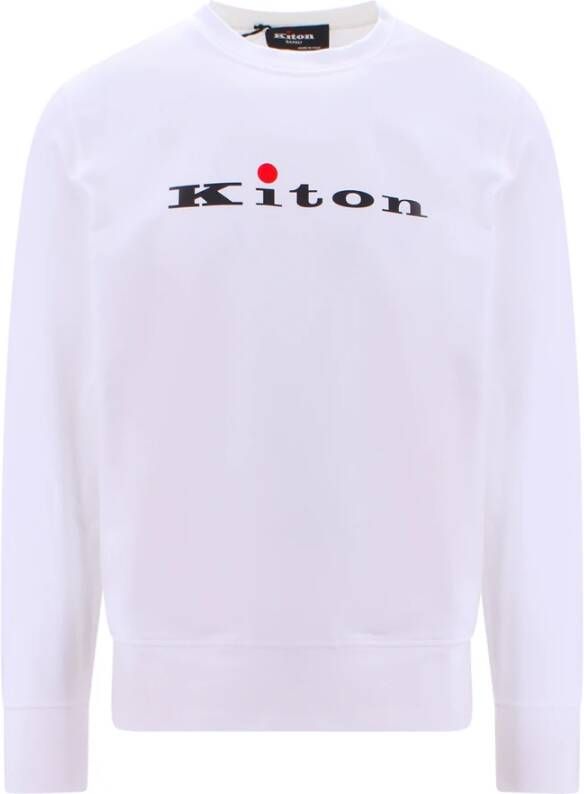 Kiton Katoenen Logo Sweatshirt Wit Heren