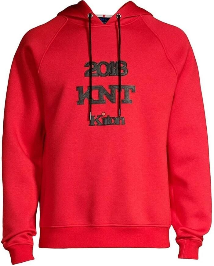 Kiton Rode Sweatshirt met Trekkoord Capuchon Red Heren