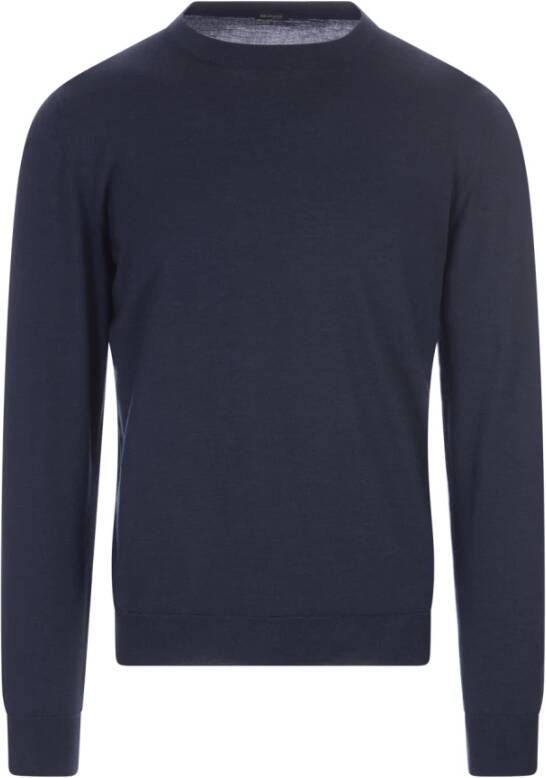 Kiton Klassieke Crew Neck Pullover Blauw Heren