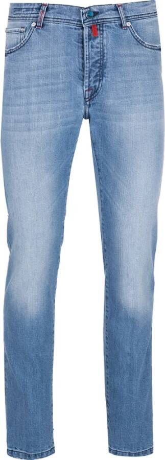 Kiton Klassieke Straight Jeans Blauw Heren