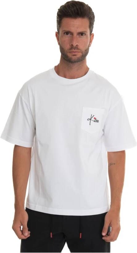 Kiton Logo Zak Oversized T-Shirt White Heren