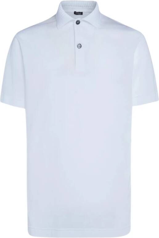 Kiton Luxe Wit Katoenen Poloshirt White Heren