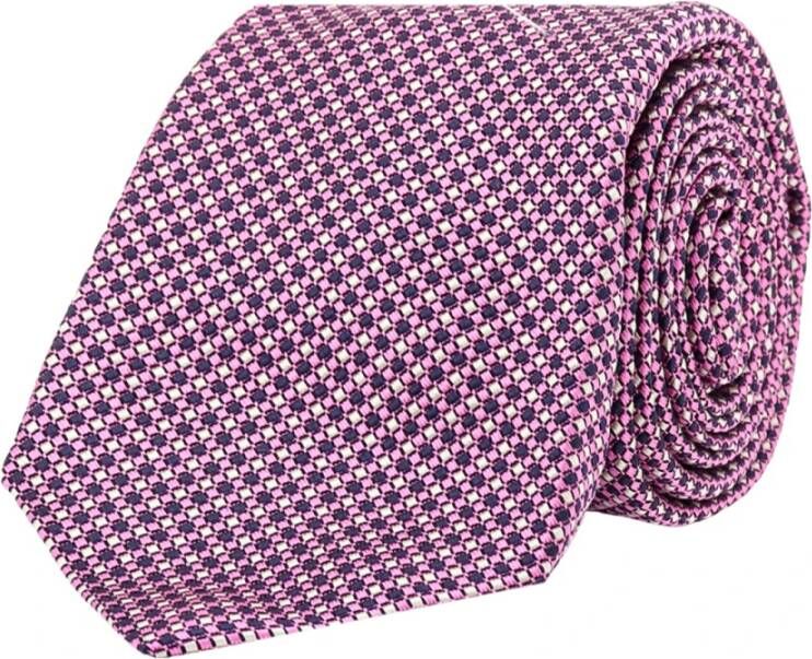 Kiton Luxe zijden stropdas met stijlvol micro patroon Roze Heren